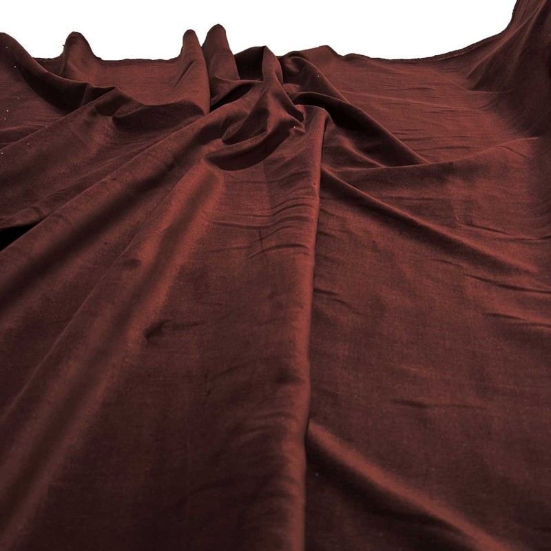 Cotton Look Velvet Fabric  Brown 7