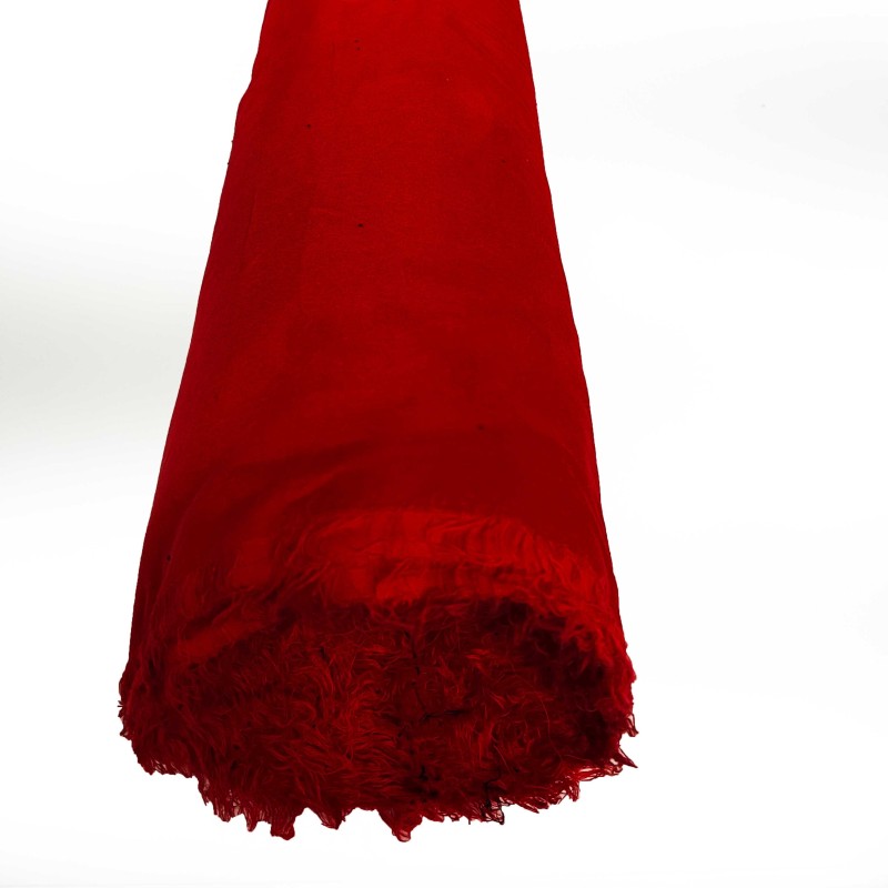 Cotton Look Velvet Fabric Red 2