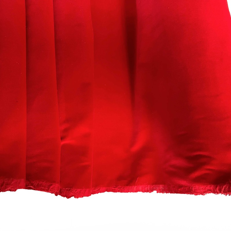 Cotton Look Velvet Fabric Red 3