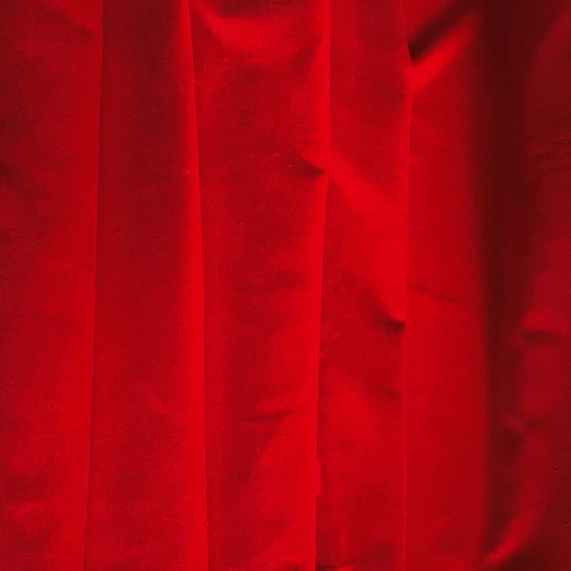 Cotton Look Velvet Fabric Red 5