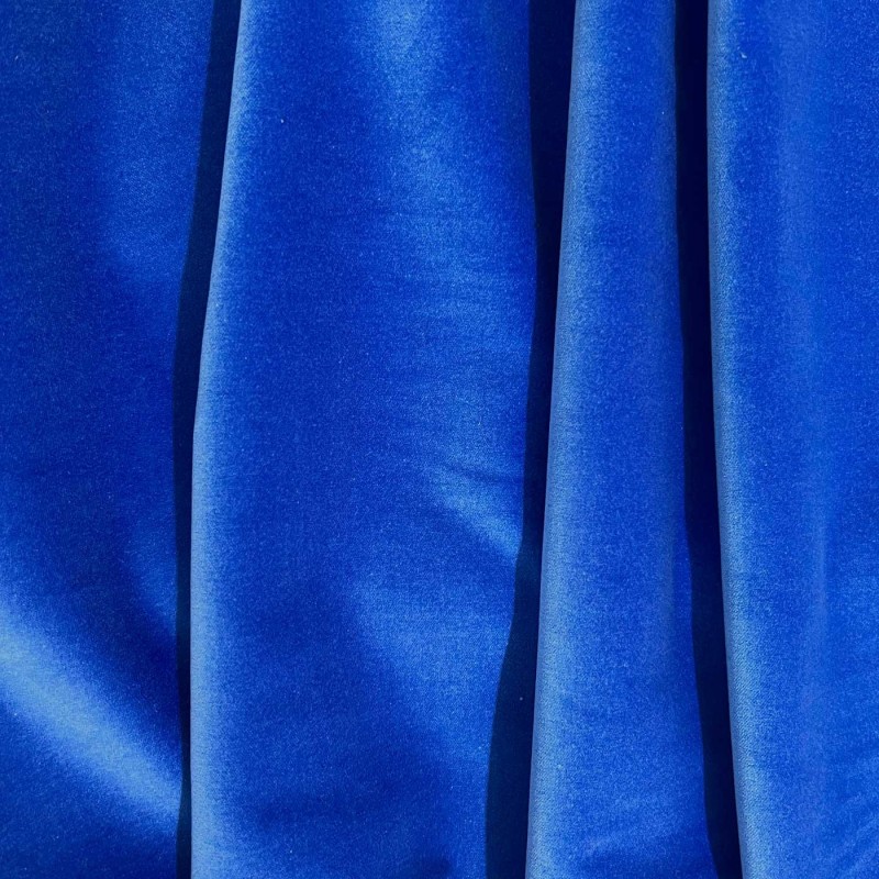 Cotton Look Velvet Fabric Royal 5