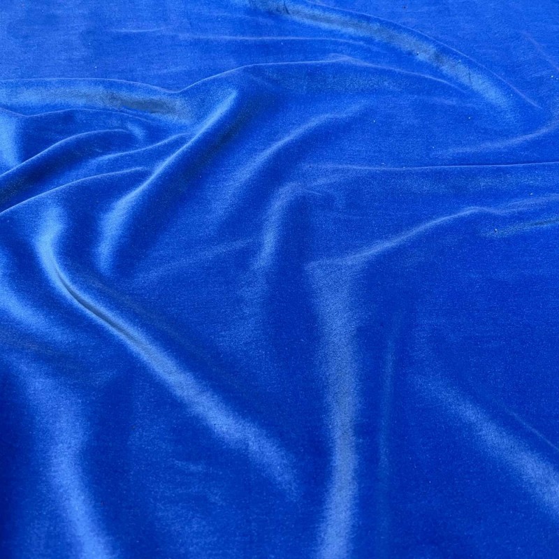 Cotton Look Velvet Fabric Royal 6