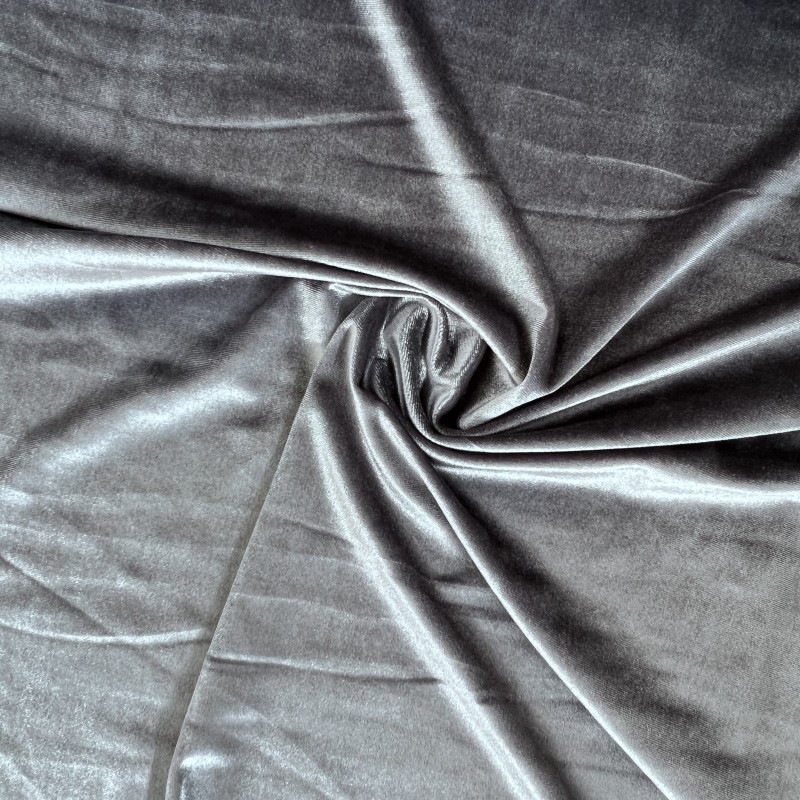 Velvet Fabric Spandex Velour Grey