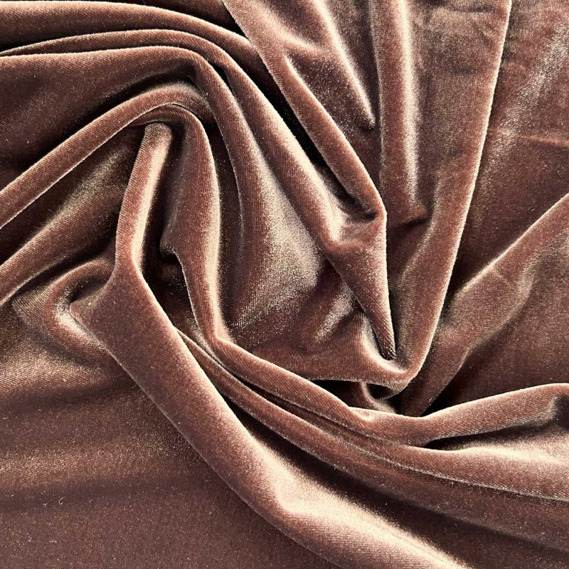 Velvet Fabric Spandex Velour Brown 4