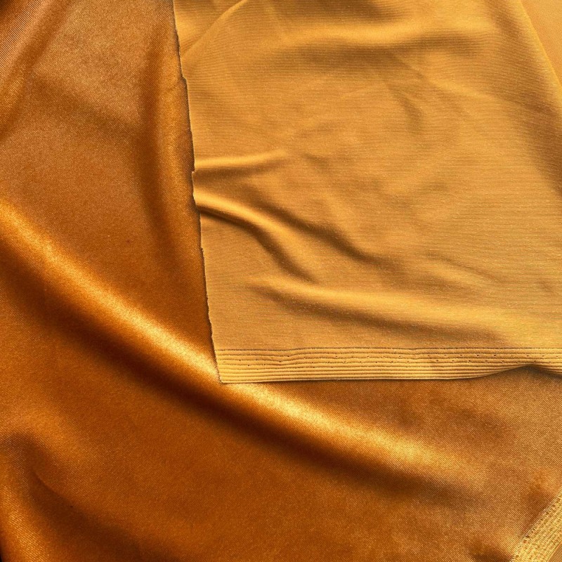 Velvet Fabric Spandex Velour Gold 4