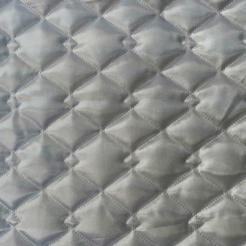 Quilted Fabric Satin Silver