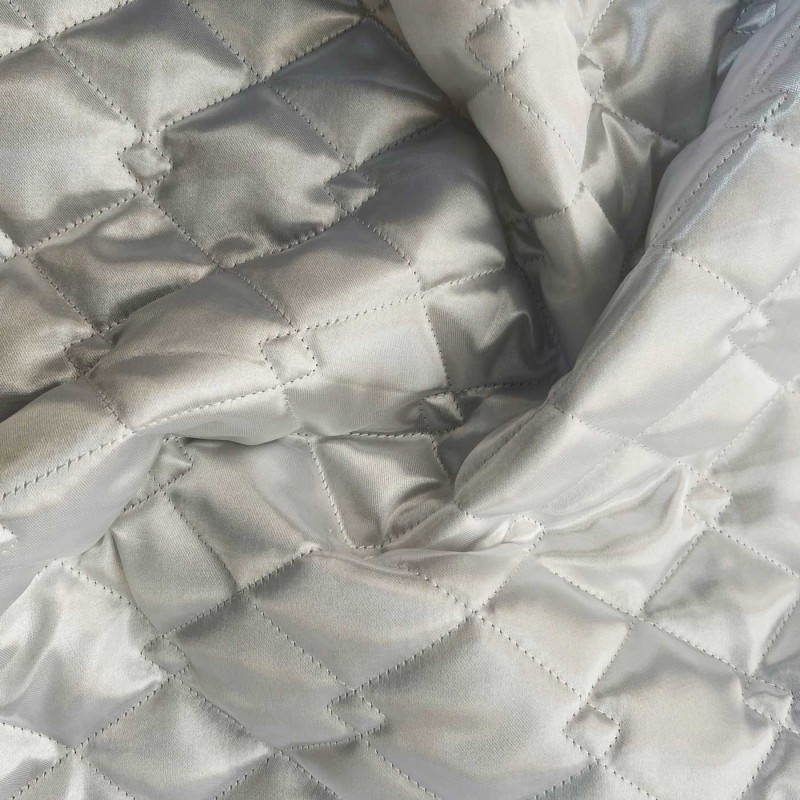 Quilted Fabric Satin Silver 5