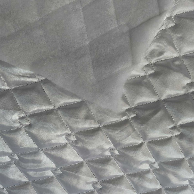 Quilted Fabric Satin Silver 7