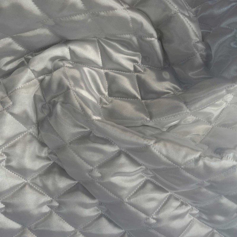 Quilted Fabric Satin Silver 8