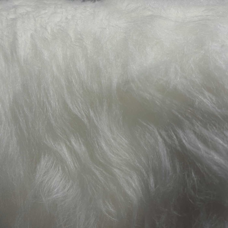 Long Pile Faux Fur Fabric White 