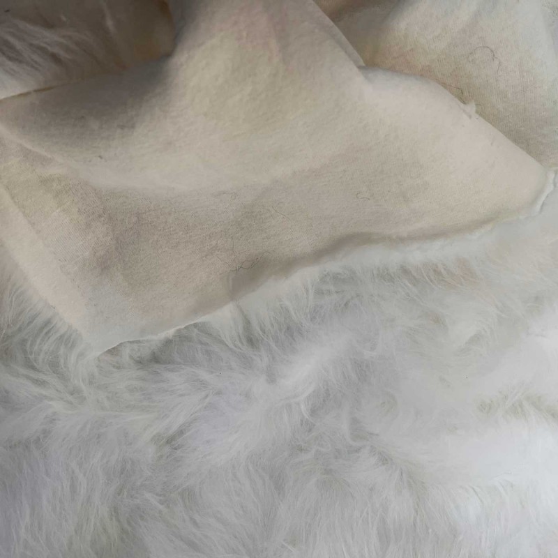 Long Pile Faux Fur Fabric White 4