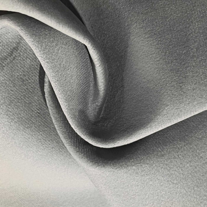 Grey Scrim Backed Faux Suede Fabric Grey 5