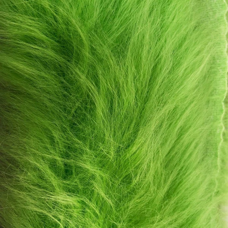 Long Pile Faux Fur Fabric Lime 3