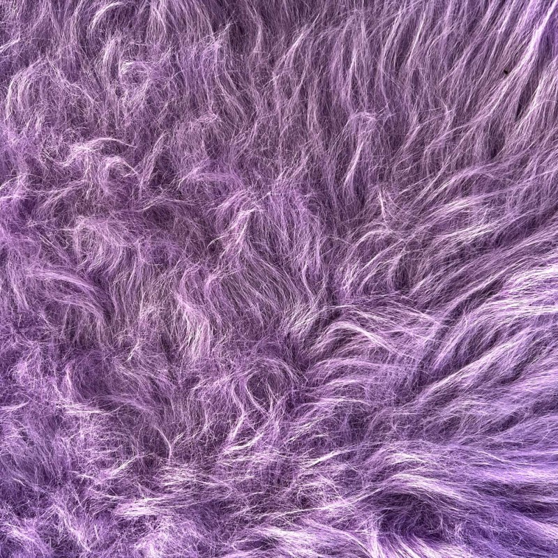 Long Pile Faux Fur Fabric Lilac 1