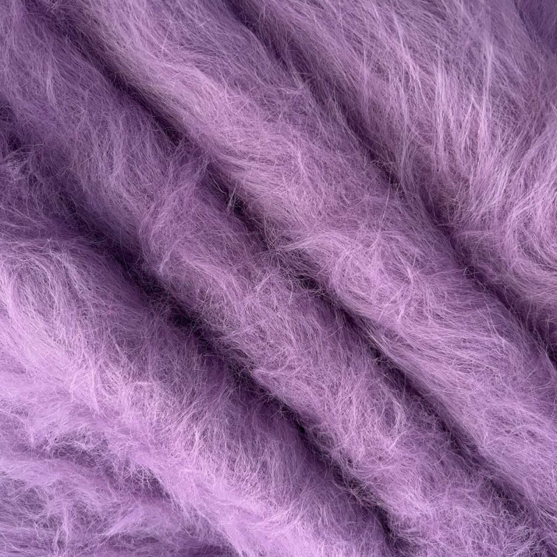 Long Pile Faux Fur Fabric Lilac 3