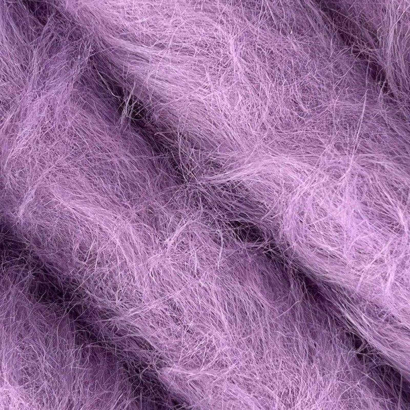 Long Pile Faux Fur Fabric Lilac 4