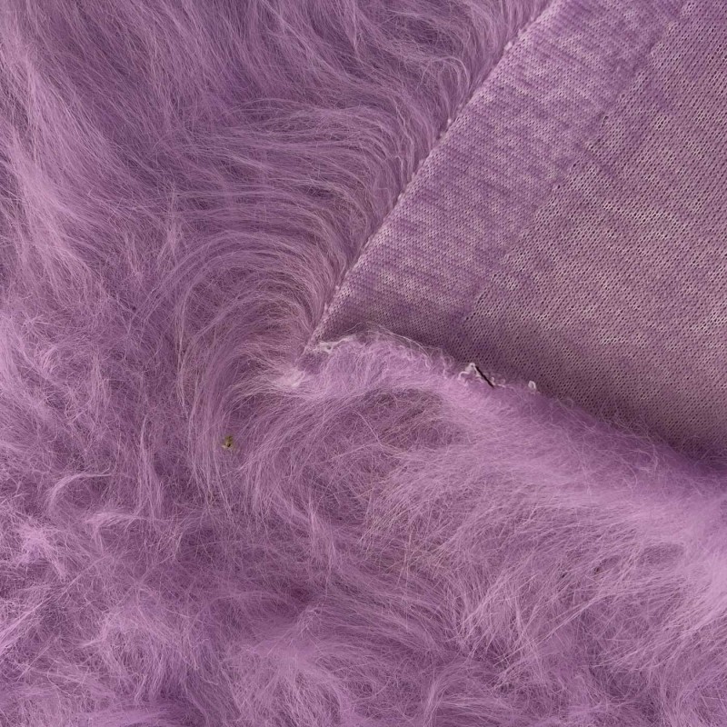 Long Pile Faux Fur Fabric Lilac 5