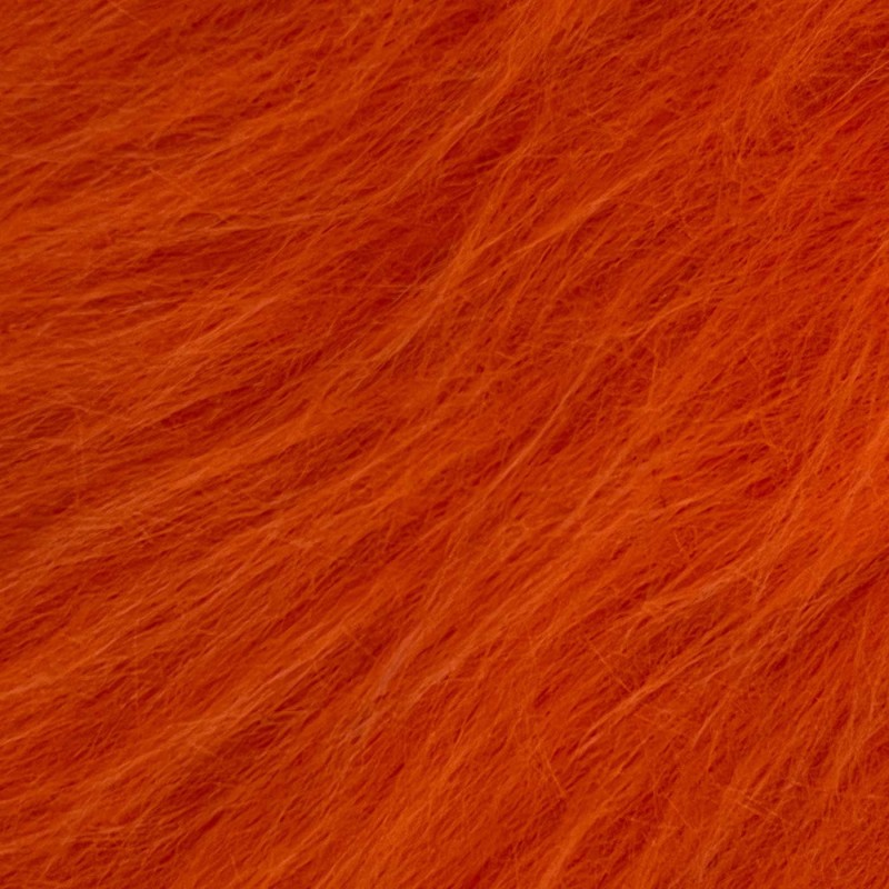 Long Pile Faux Fur Fabric Orange 2