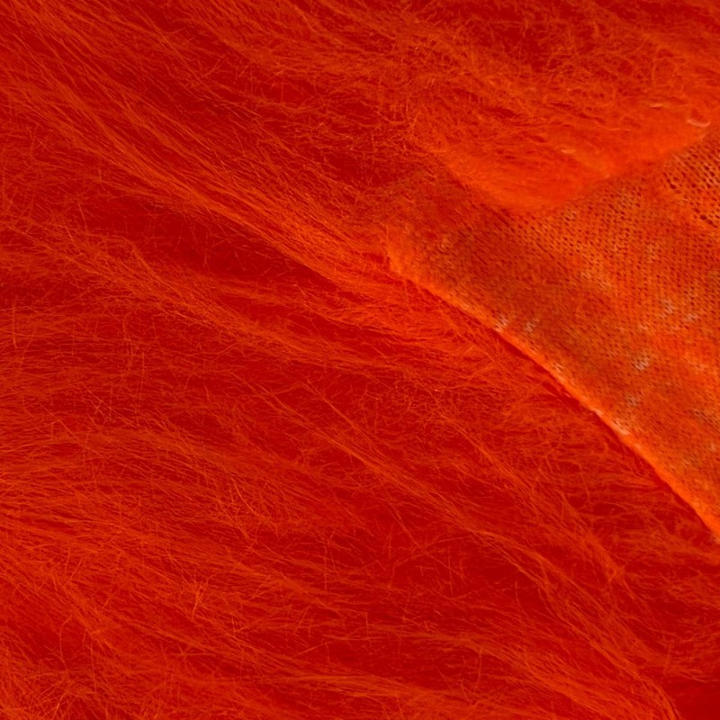 Long Pile Faux Fur Fabric Orange 5