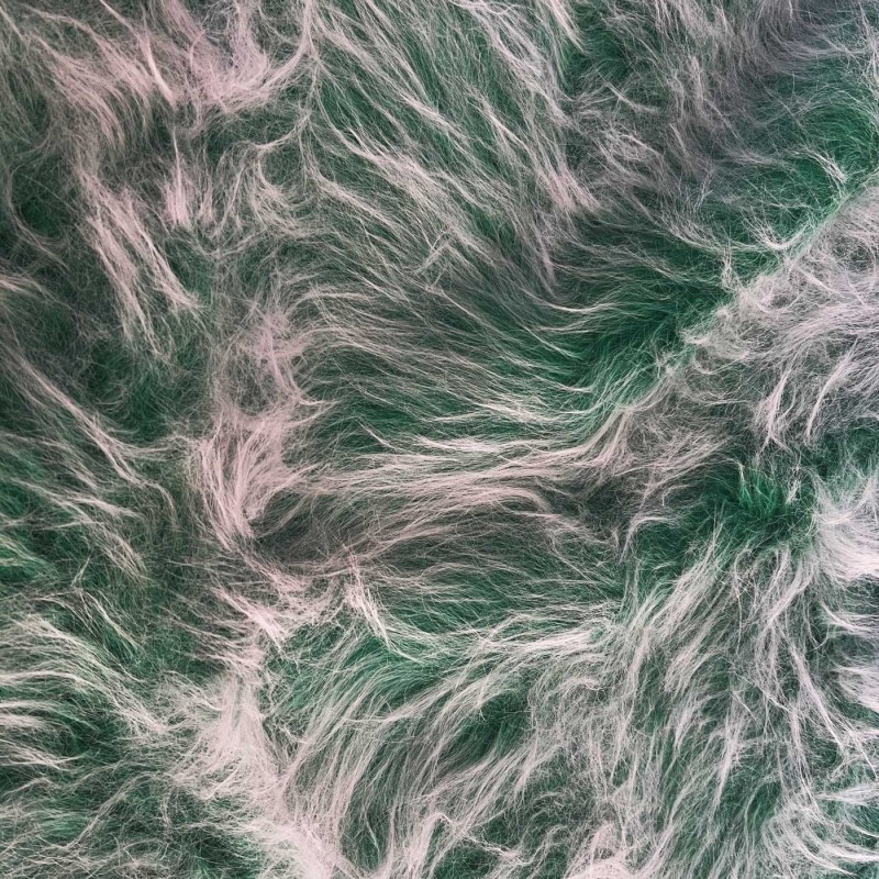 Long Pile Faux Fur Fabric  Green 1