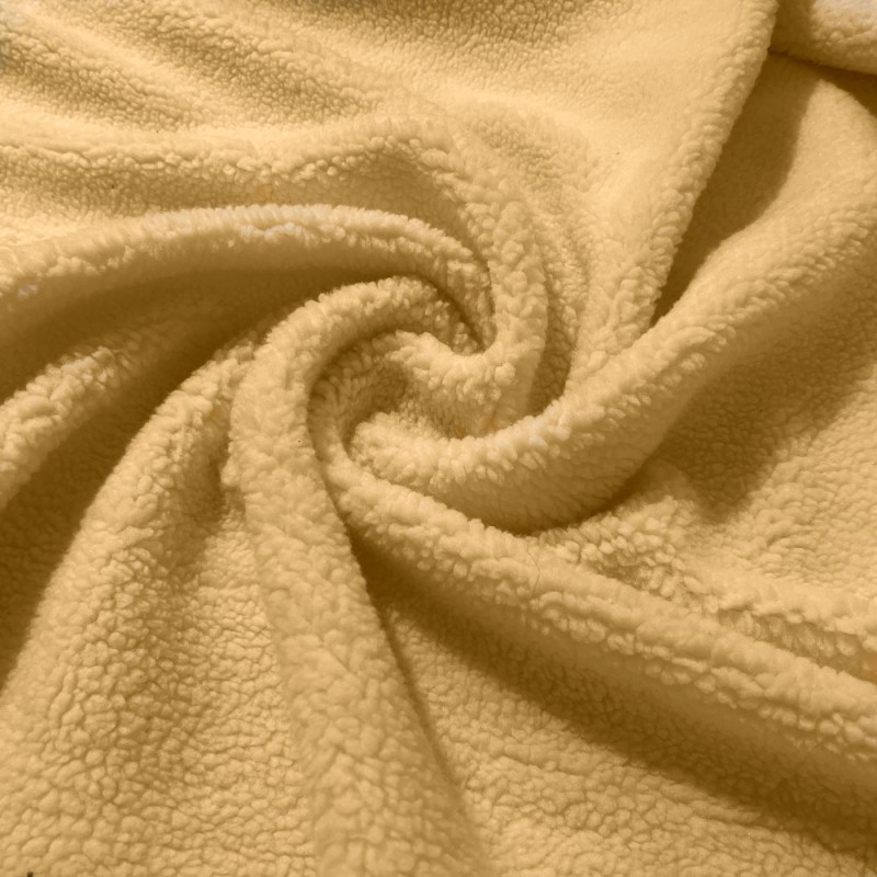 Double Sided Coral Cuddle Fleece Fabric Cream