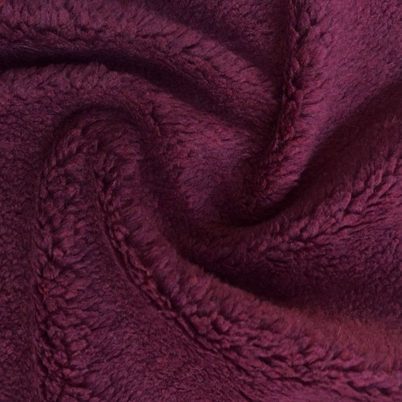 Sherpa Fleece Fabric SPECIAL OFFER Burgundy 1