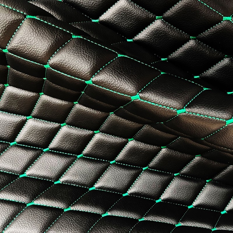 Quilted Leatherette Green and Black 2