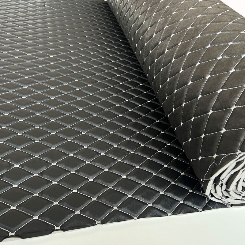 Quilted Leatherette  Black and white 2