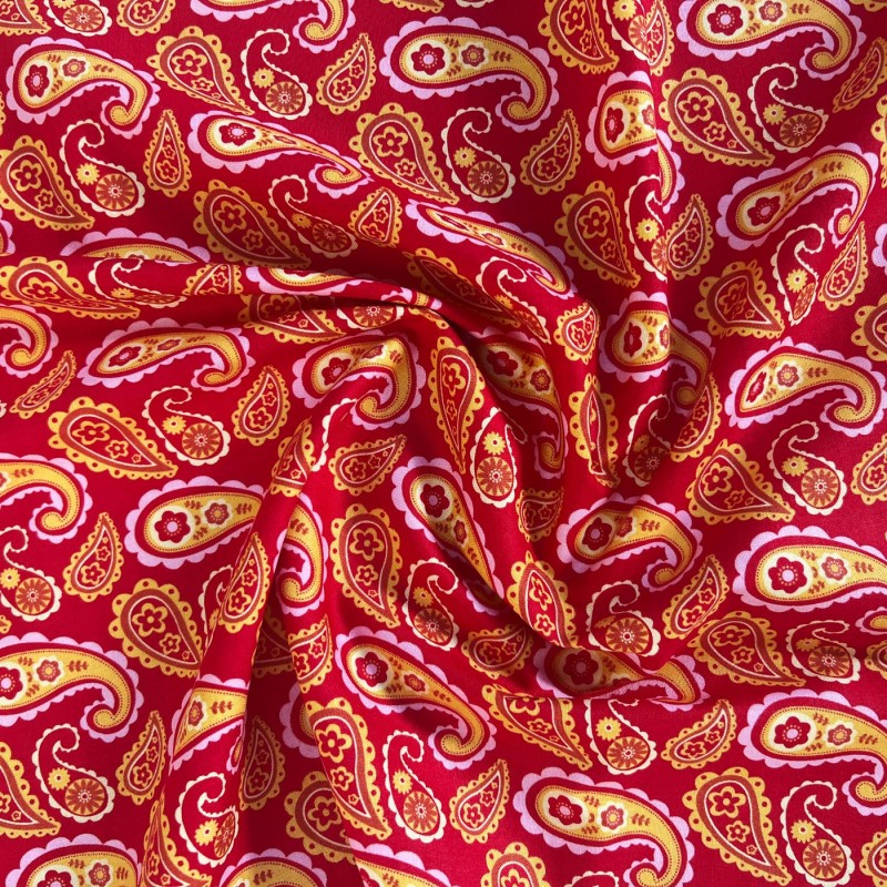 100% Cotton Red Paisley 3