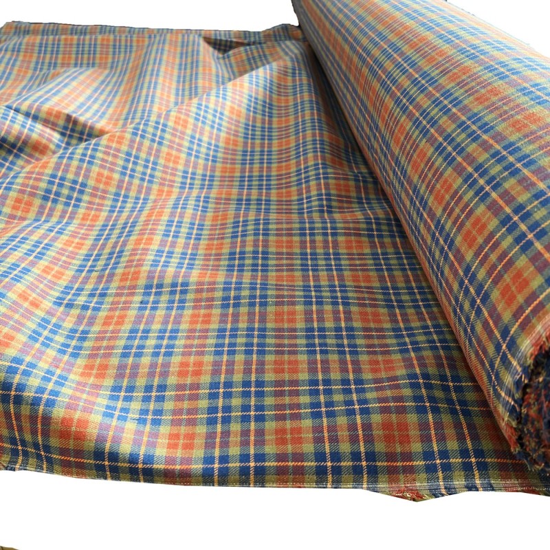 Clearance Waterproof Dry Wax Fabric Orange Check 1