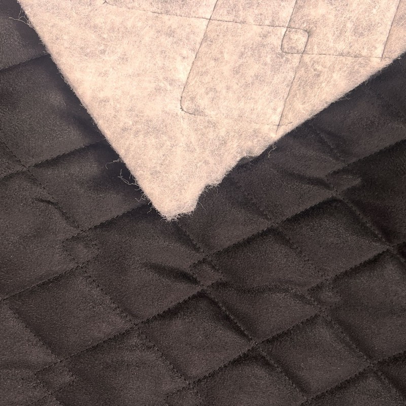 Quilted Suede Fabric Black4