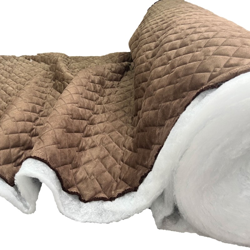 Quilted Suede Fabric Brown1