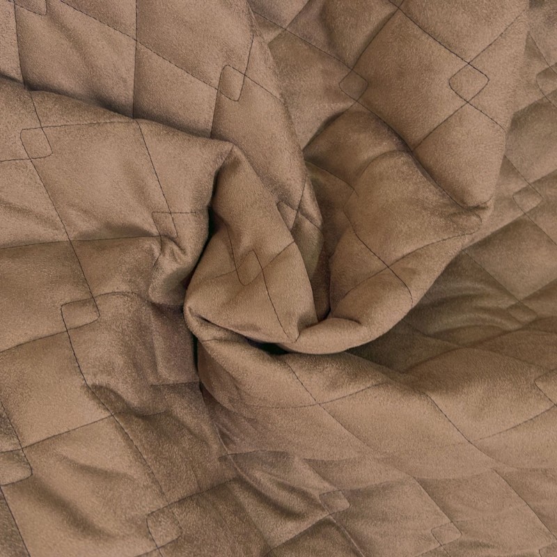 Quilted Suede Fabric Brown4