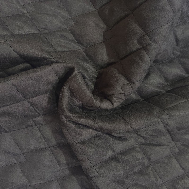 Quilted Suede Fabric Charcoal3