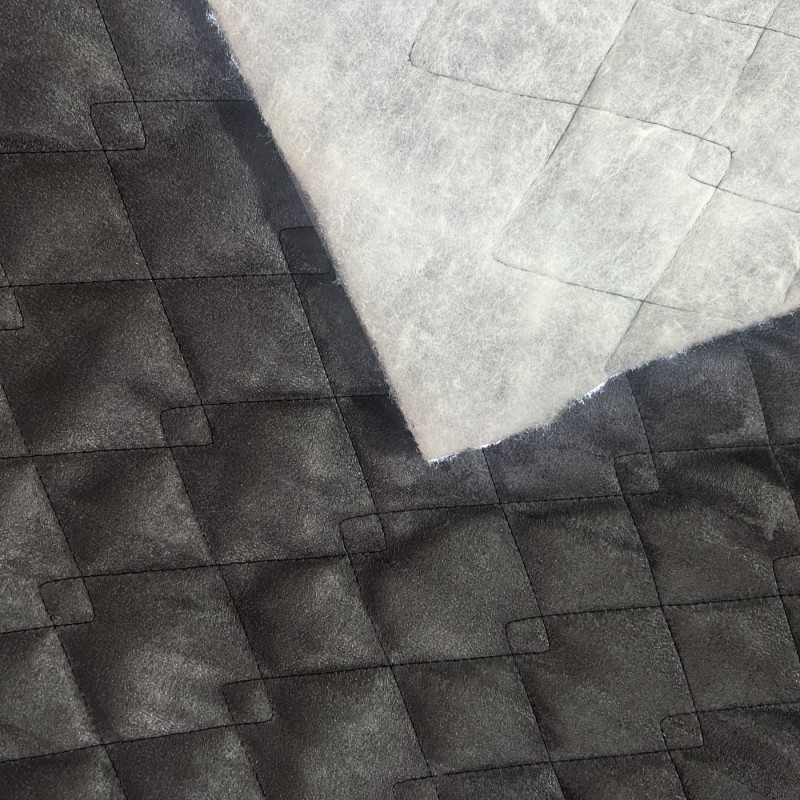 Quilted Suede Fabric Charcoal4