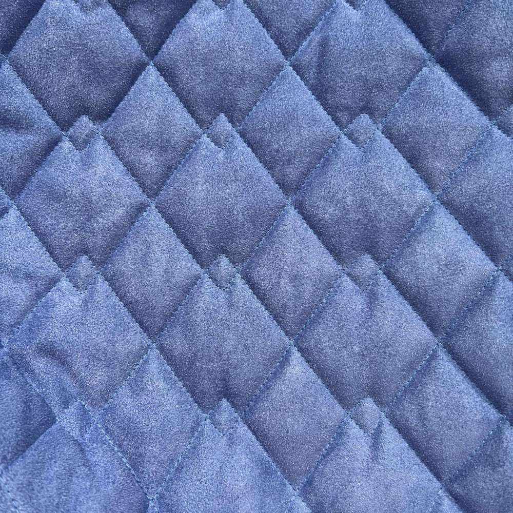 Royal Blue Diamond Quilted Faux Suede 3/8 Foam Backing 58 Wide |  Upholstery Fabric by the Yard