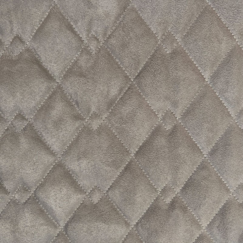 Quilted Suede Fabric Silver Grey4