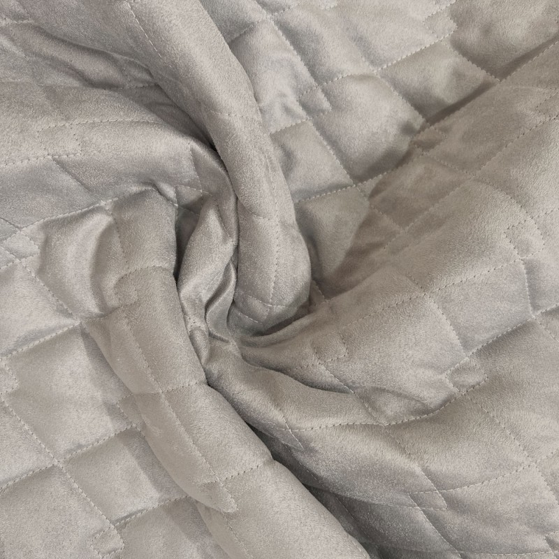 Quilted Suede Fabric Silver Grey5