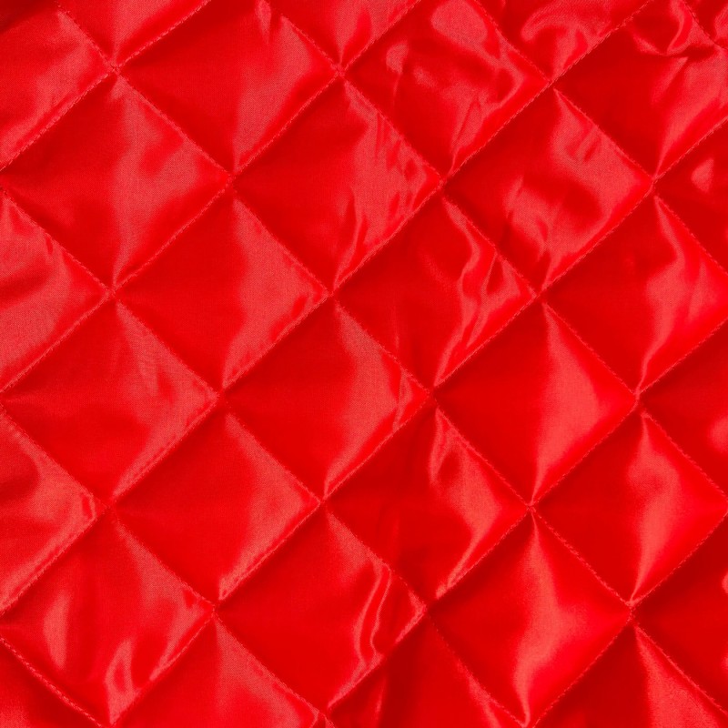 Quilted Fabric Lining Box Design Red4