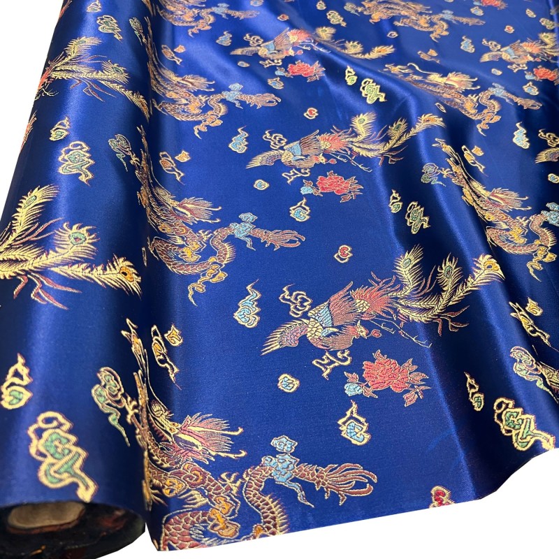 Chinese Brocade Fabric Royal