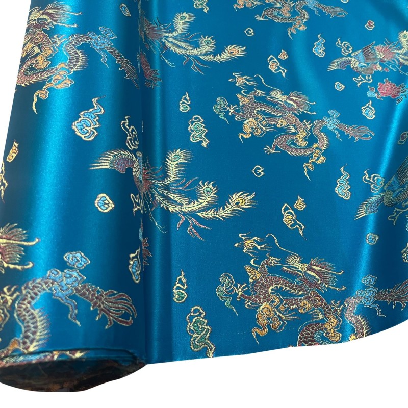 Chinese Brocade Fabric Kingfisher