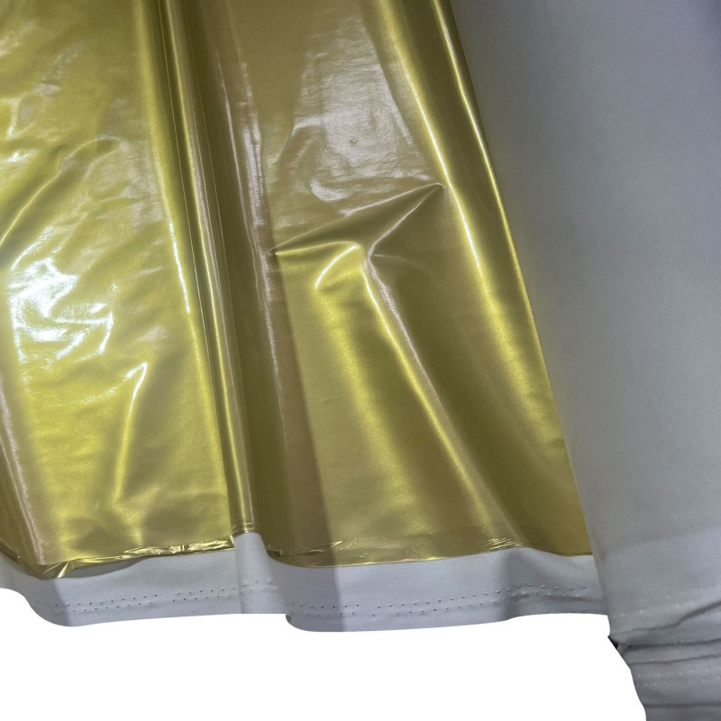 Shiny Gloss PVC Fabric Pink Gold1