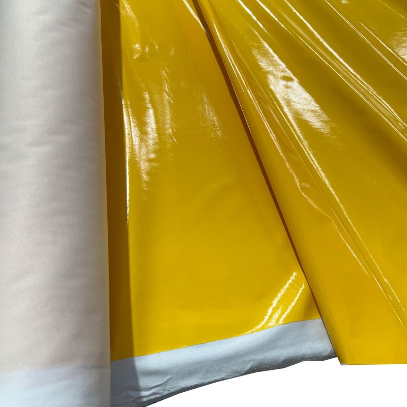 Shiny Gloss PVC Fabric Pink Yellow1