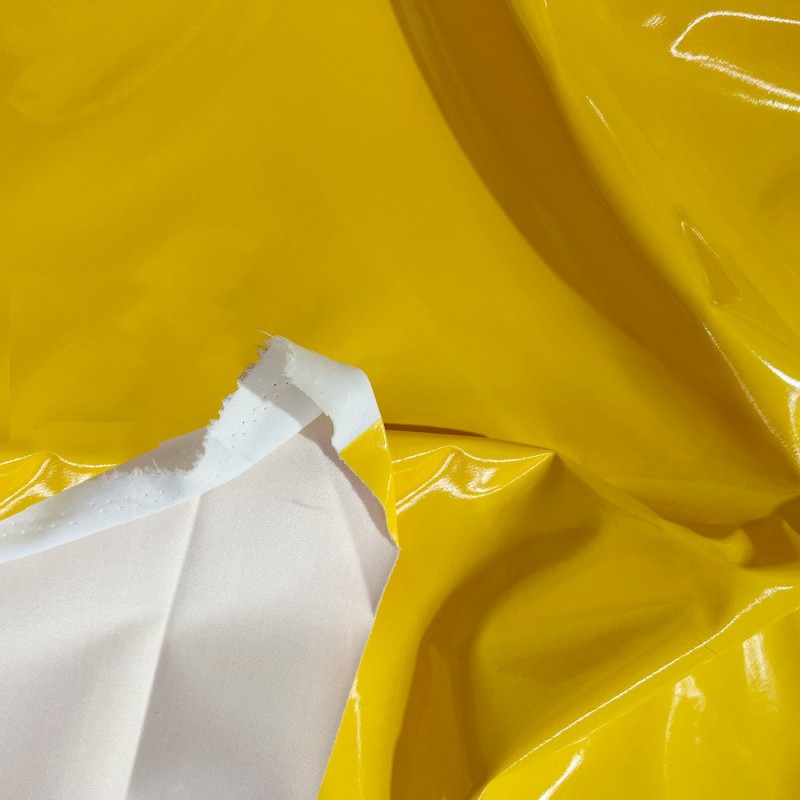 Shiny Gloss PVC Fabric Pink Yellow2