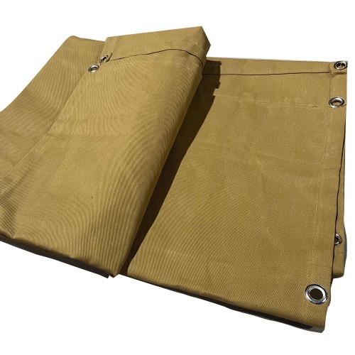 140z Waterproof 100% Cotton Canvas Tarpaulin CoversTan1