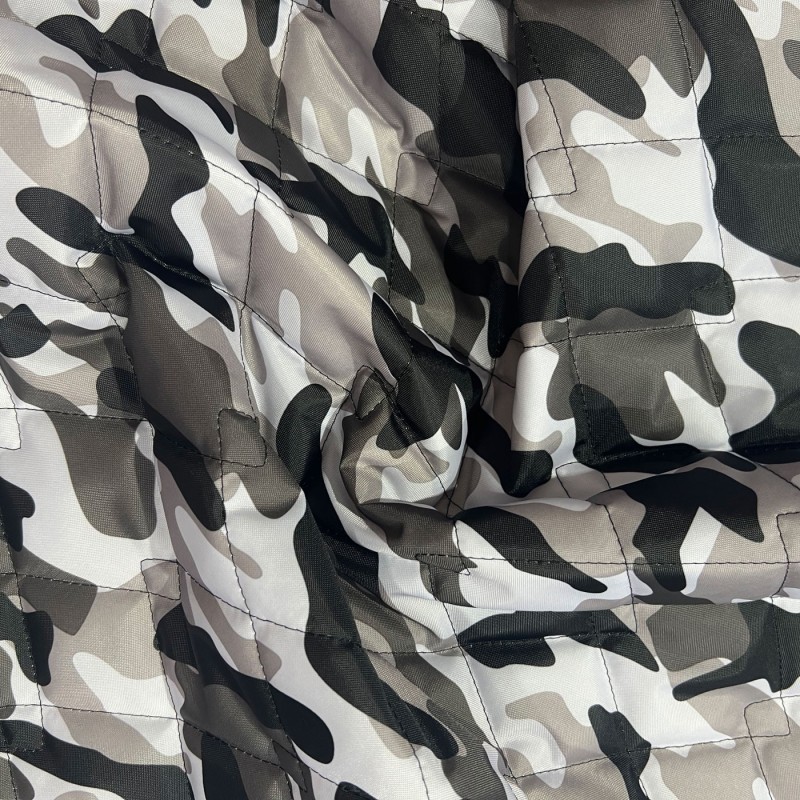 7oz WATERPROOF FABRIC PU Camouflage print Grey Black7