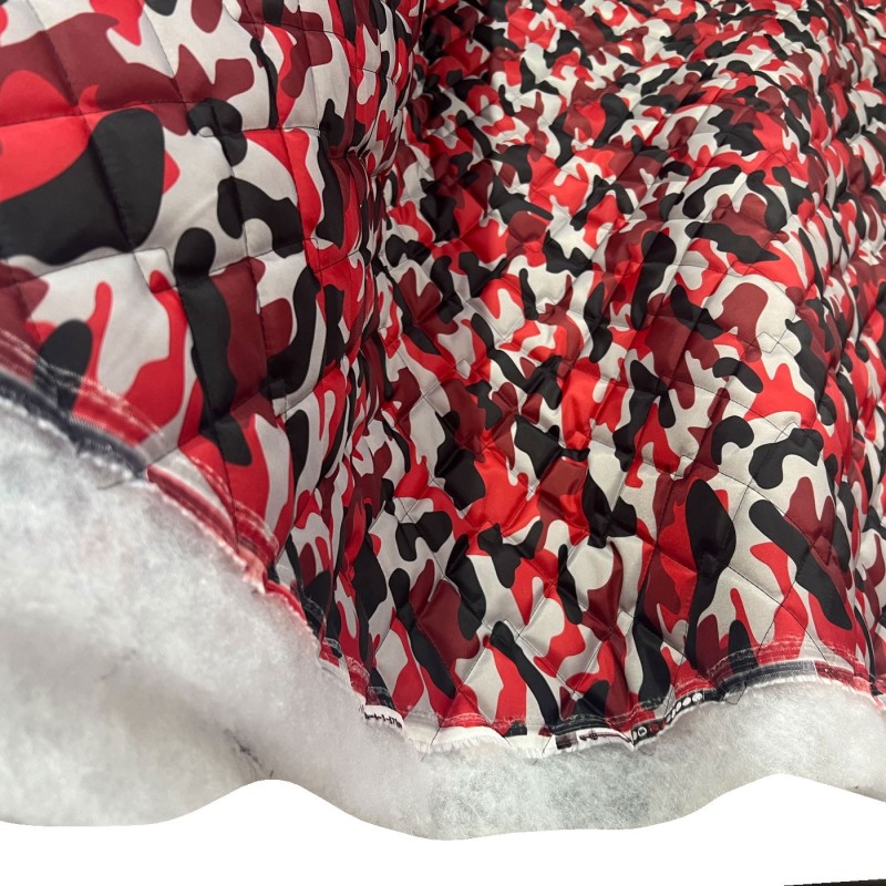 7oz WATERPROOF FABRIC PU Camouflage print Red 2