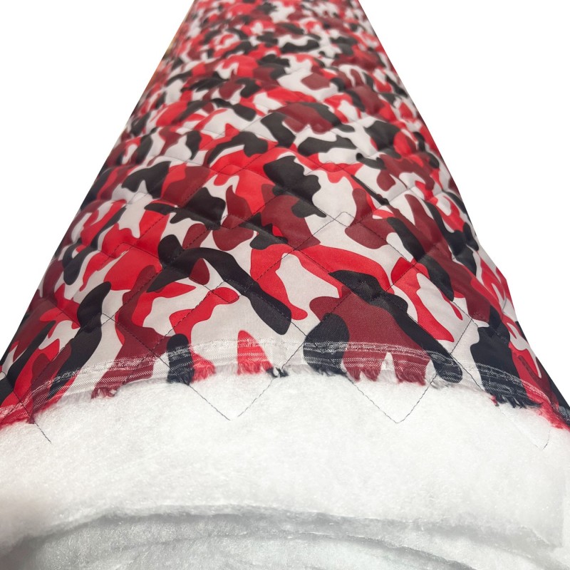 7oz WATERPROOF FABRIC PU Camouflage print Red3