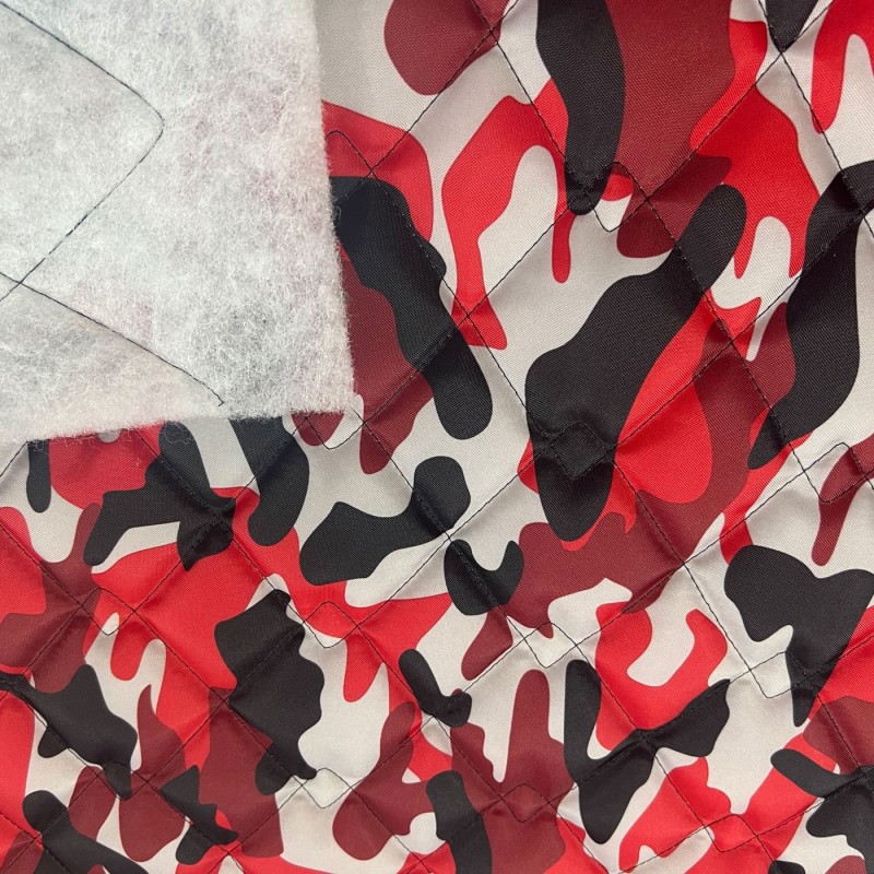 7oz WATERPROOF FABRIC PU Camouflage print Red4