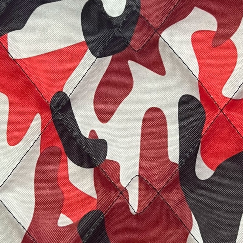 7oz WATERPROOF FABRIC PU Camouflage print Red7